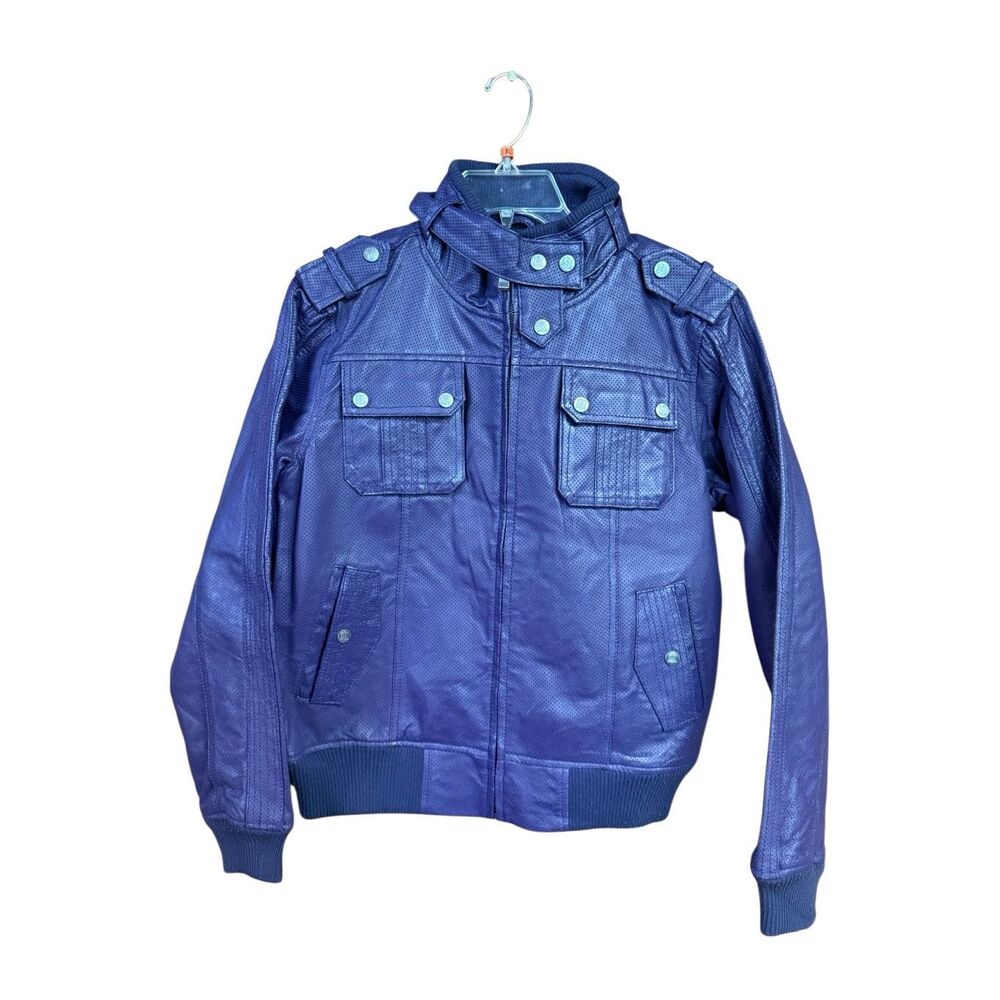 Sally & John (New York) Vintage moto bomber jacket Purple Leather Sz XL NWOT